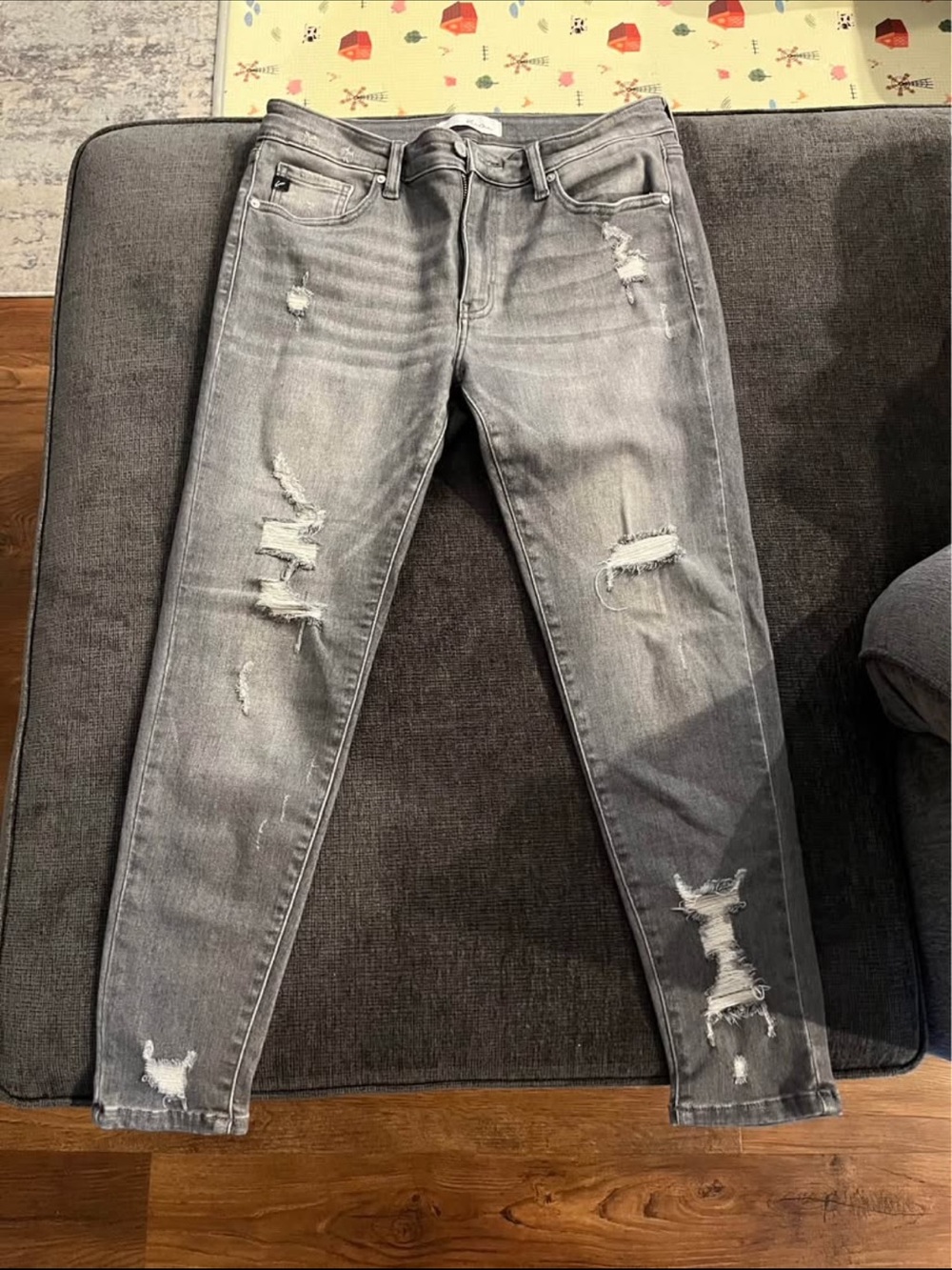 KanCan Grey Distressed Skinny Jeans